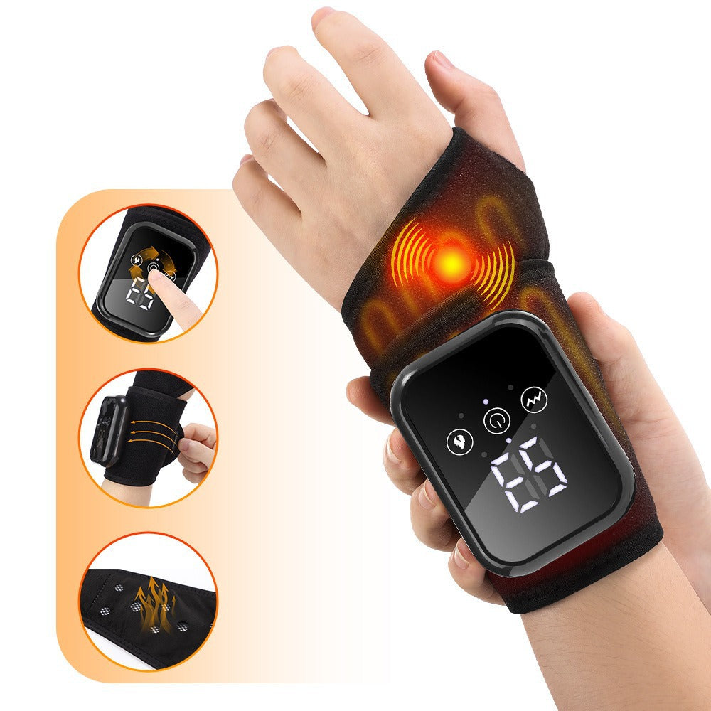 FlexRelief Electric Touchscreen Hand Massager With 3 Vibration Modes And 3 Heat and compression therapy Settings For Wrist Compress and Relief