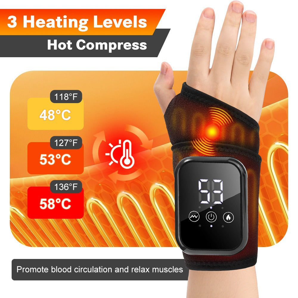 FlexRelief Electric Touchscreen Hand Massager With 3 Vibration Modes And 3 Heat and compression therapy Settings For Wrist Compress and Relief